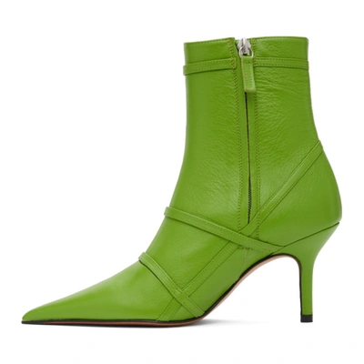 Shop Abra Green Belt Heeled Ankle Boots