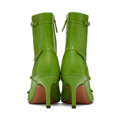 Shop Abra Green Belt Heeled Ankle Boots