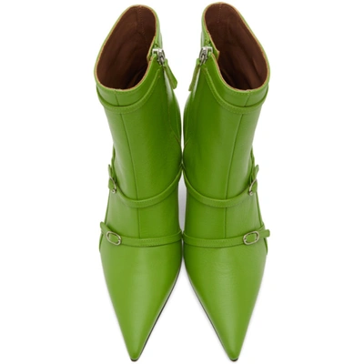 Shop Abra Green Belt Heeled Ankle Boots