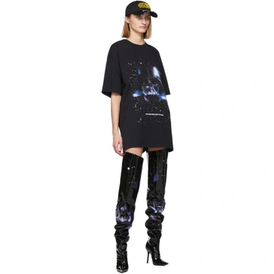 Shop Vetements Black Star Wars Edition Movie Poster 3 Cuissardes Boots