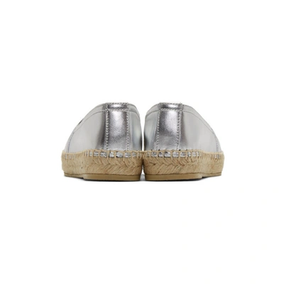 Shop Saint Laurent Silver Monogramme Espadrilles In 8105 Silver