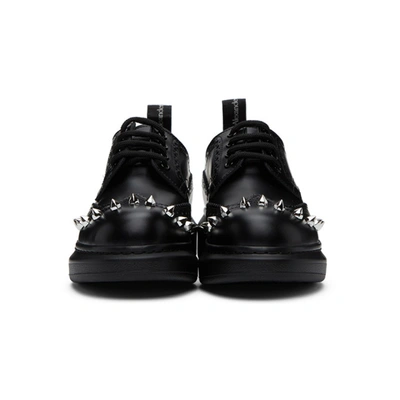 Shop Alexander Mcqueen Black Stud Hybrid Brogues In 1081 Bl/sil