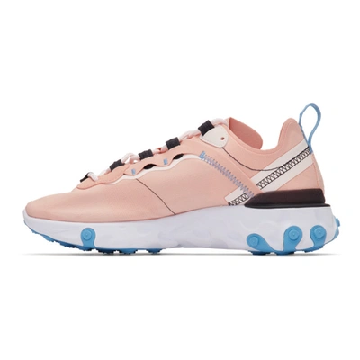 Shop Nike Pink & Black React Element 55 Sneakers In 602 Coral