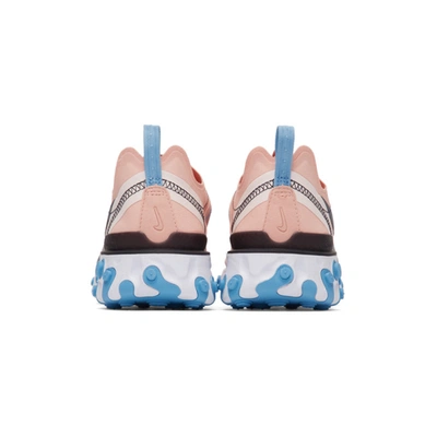 Shop Nike Pink & Black React Element 55 Sneakers In 602 Coral