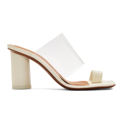 Shop Neous Off-white Chost 80 Heeled Sandals In Cream/trans