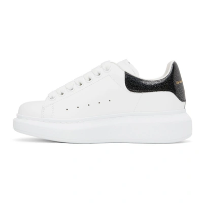 Shop Alexander Mcqueen Ssense Exclusive White Holographic Tab Oversized Sneakers In 9035 Beetle