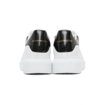 Shop Alexander Mcqueen Ssense Exclusive White Holographic Tab Oversized Sneakers In 9035 Beetle