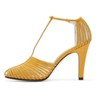 Shop Givenchy Yellow Mignon Cage Sandals In 715 Golden