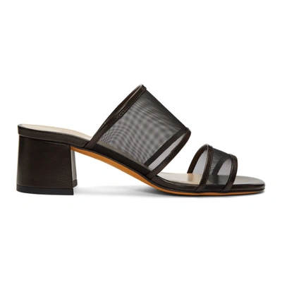 Shop Maryam Nassir Zadeh Black Mesh Martina Sandals In 000 Black