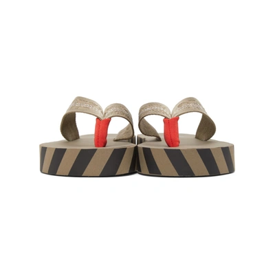 Shop Off-white Taupe Industrial Flip Flop Sandals