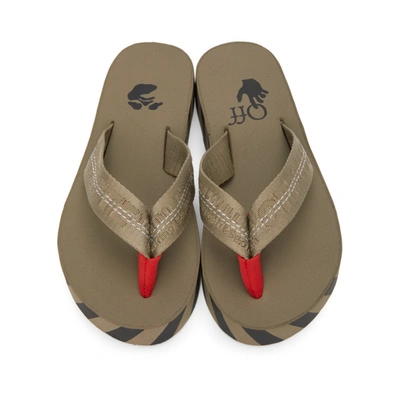 Shop Off-white Taupe Industrial Flip Flop Sandals