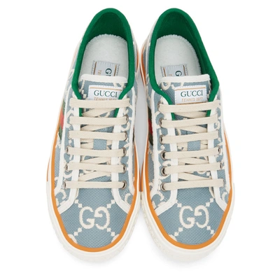 Shop Gucci Blue Gg Supreme ' Tennis 1977' Sneakers In 3460 Blue