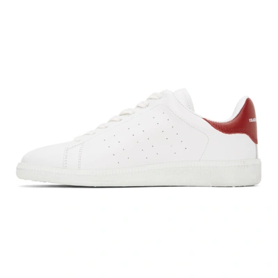 Shop Isabel Marant White & Red Billyo Sneakers In 70rd Red