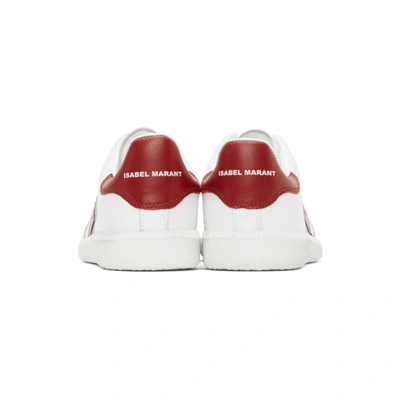 Shop Isabel Marant White & Red Billyo Sneakers In 70rd Red