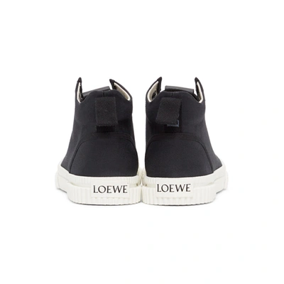 Shop Loewe Black Canvas High-top Sneakers In 1100 Black