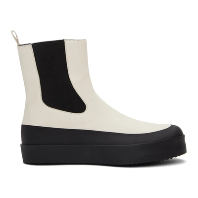 Shop Neous Off-white & Black Zaniah Boots In Cream/black