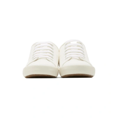 Shop Rag & Bone White Canvas Court Sneakers In 100 White