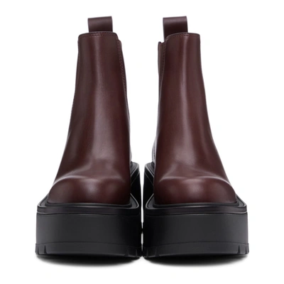 Shop Valentino Burgundy  Garavani Uniqueform Chelsea Boots In U26 Rbn/blk