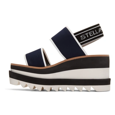 Shop Stella Mccartney Navy Platform Sporty Sandals In K462 Navy