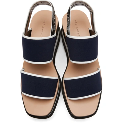 Shop Stella Mccartney Navy Platform Sporty Sandals In K462 Navy