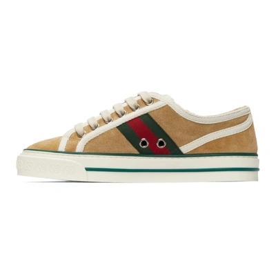 Shop Gucci Beige Suede ' Tennis 1977' Low-top Sneakers In 9563 Buttersc