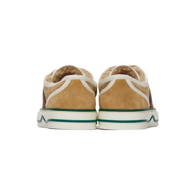 Shop Gucci Beige Suede ' Tennis 1977' Low-top Sneakers In 9563 Buttersc