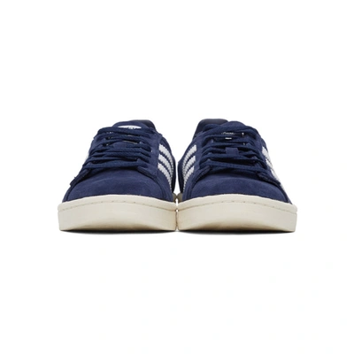 Shop Adidas Originals Navy Nubuck Campus Sneakers In Navy/wh