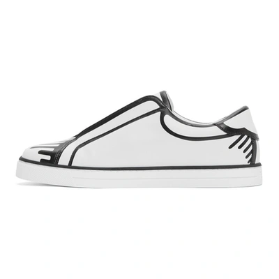 Shop Fendi White & Black Joshua Vides Edition Leather Sneakers In F1boe White