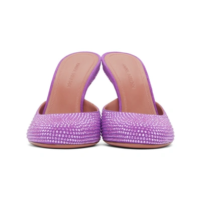 Shop Amina Muaddi Purple Emili Slipper Heels In Violet