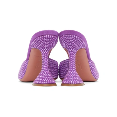 Shop Amina Muaddi Purple Emili Slipper Heels In Violet