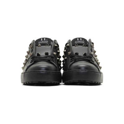 Shop Valentino Black  Garavani Rockstud Untitled Sneakers In 0no Nero