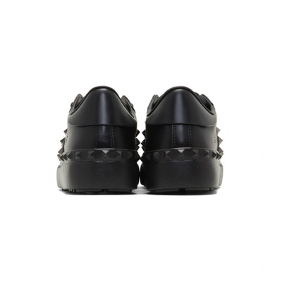 Shop Valentino Black  Garavani Rockstud Untitled Sneakers In 0no Nero