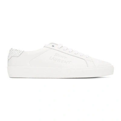 Shop Saint Laurent White Python Court Classic Sneakers In 9030 White