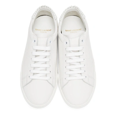 Shop Saint Laurent White Python Court Classic Sneakers In 9030 White