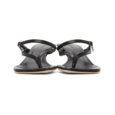 Shop By Far Black Creased Leather Desiree Heeled Sandals In Bl Black