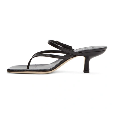 Shop By Far Black Creased Leather Desiree Heeled Sandals In Bl Black