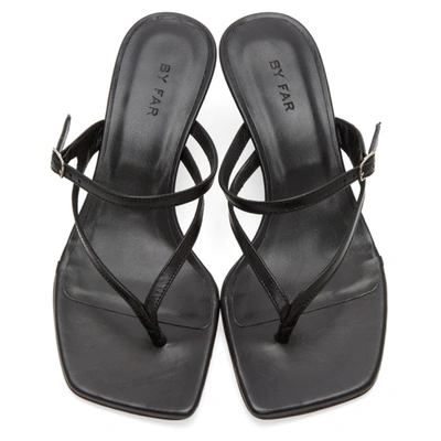 Shop By Far Black Creased Leather Desiree Heeled Sandals In Bl Black