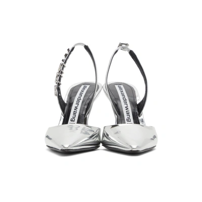 Shop Alexander Wang Silver Grace Slingback Heels In 991 Metalli