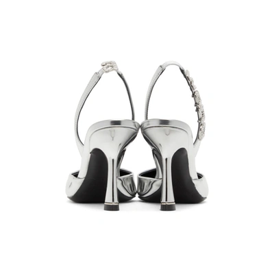 Shop Alexander Wang Silver Grace Slingback Heels In 991 Metalli