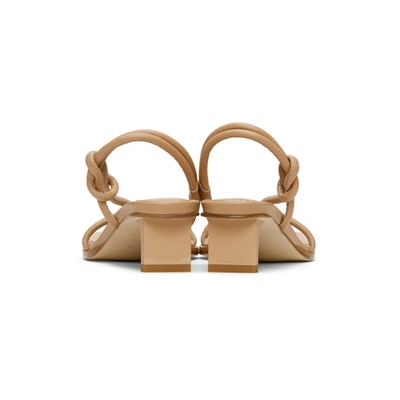 Shop Dion Lee Beige Knot Low Heeled Sandals In Desert