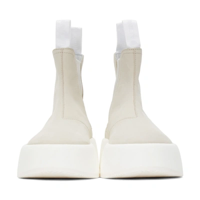 Shop Mm6 Maison Margiela Beige Platform Boots In T2003