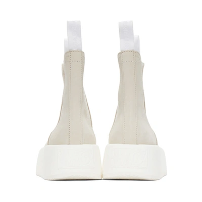 Shop Mm6 Maison Margiela Beige Platform Boots In T2003