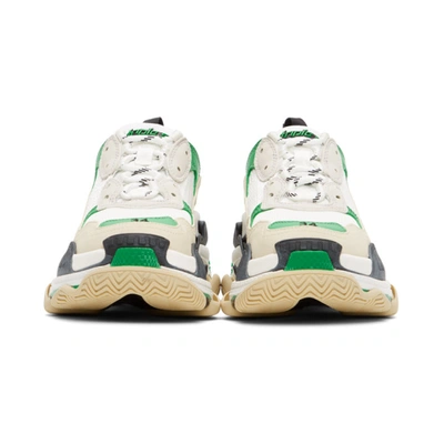 Shop Balenciaga Green & White Triple S Sneakers In 3011 Grn/wh