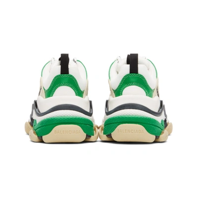 BALENCIAGA 绿色 AND 白色 TRIPLE S 运动鞋