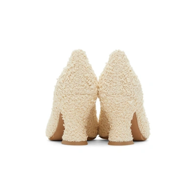 BOTTEGA VENETA OFF-WHITE BOUCLÉ ALMOND PUMPS 