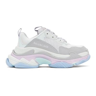 Shop Balenciaga Blue Triple S Sneakers In 9045 Pastel