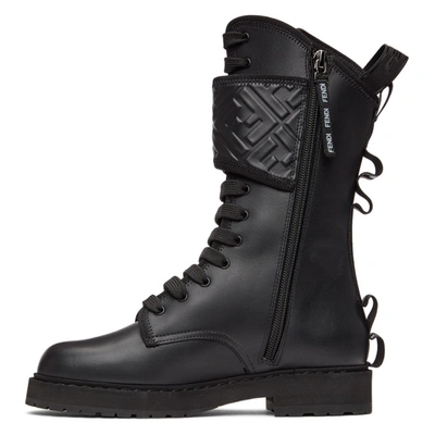 Shop Fendi Black 'forever ' Rockoko Biker Boots In F1os5 Black