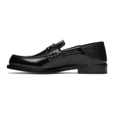 Shop Maison Margiela Black Slip-on Loafers In T8013 Black