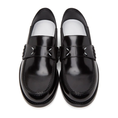 Shop Maison Margiela Black Slip-on Loafers In T8013 Black