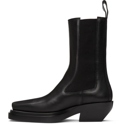 Shop Bottega Veneta Black 'the Lean' Mid-calf Chelsea Boots In 1000 Black